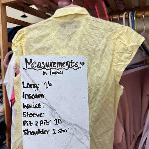 Club Monaco‎ Bow Neck Daffodil Blouse Button Striped Flutter Sleeve Size Large - Picture 3 of 10